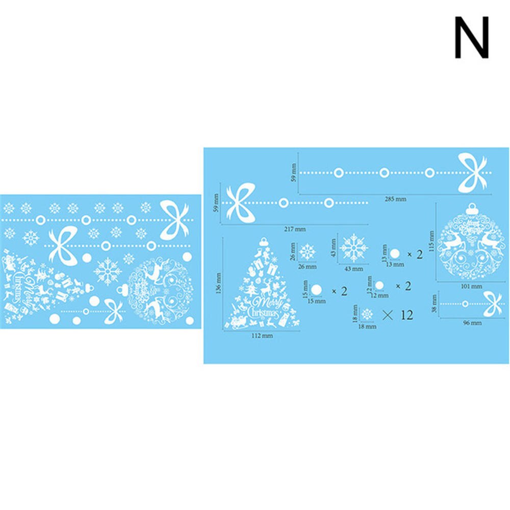 Plastic White Christmas Snowflakes Window Stickers Reusable Self-adhesive Home Decorations Winter Wall Decals for Kid's Room: N