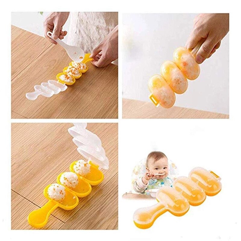 1PCS Kitchen DIY Cute Mini Rice And Vegetable Roll Rice Mold Meat Ball Maker Sushi Tool Bento Accessories