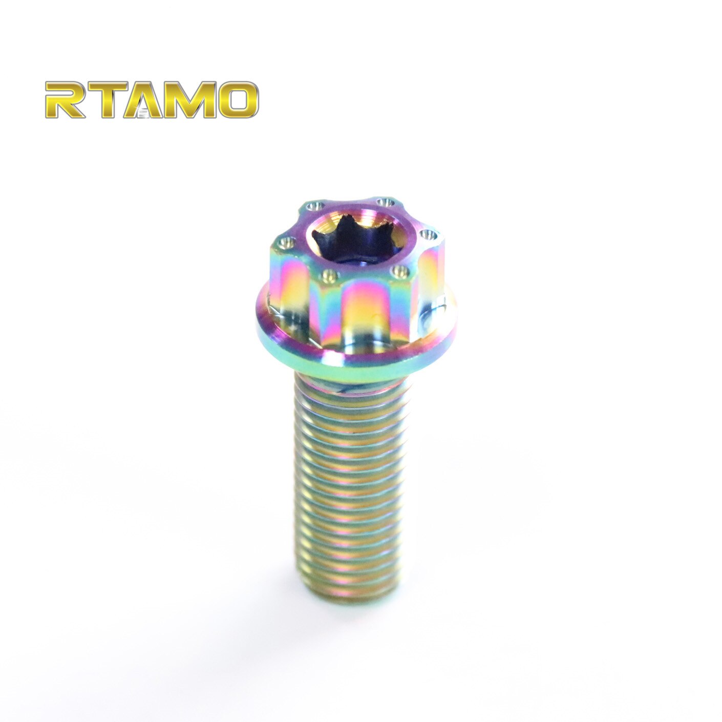 Titanium Bolts Torx Flanged Race Spec Head M10x25x1.25 Motorcycle Refitted Bolt Calipers Replace Screws: Rainbow