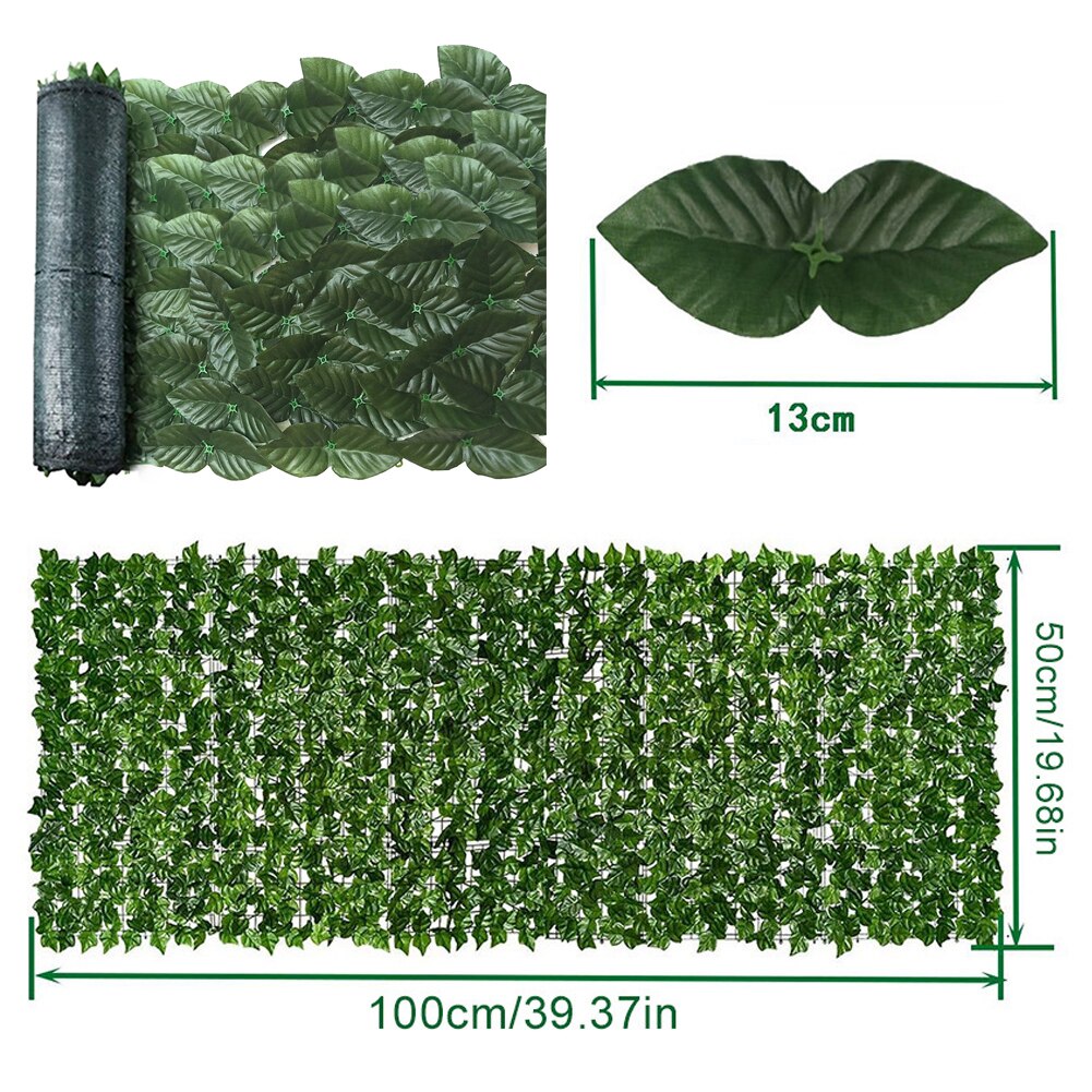 0.5X1/3M Artificial Leaf Screening Roll Fade Protected Privacy Hedging Wall Landscaping Garden Fence Balcony Screen: H