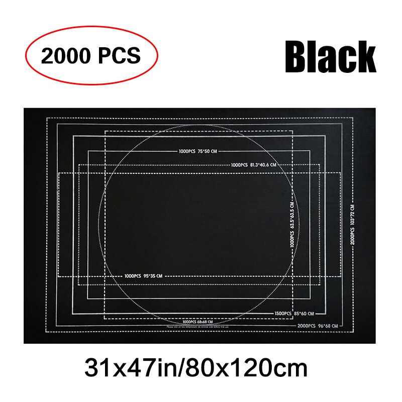 Puzzels Mat Puzzel Opslag Roll Mat 26X46 Inch Voelde Puzzel Deken 1000-6000 Grote Puzzels Board voor Volwassenen Kids: Black 1