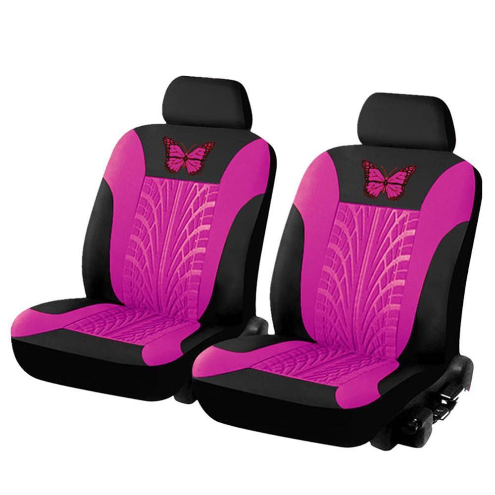 Brand Embroidery Car Seat Covers Set Universal Fit Most Cars Covers with Tire Track Detail Styling Car Seat Protector Car Seat: R