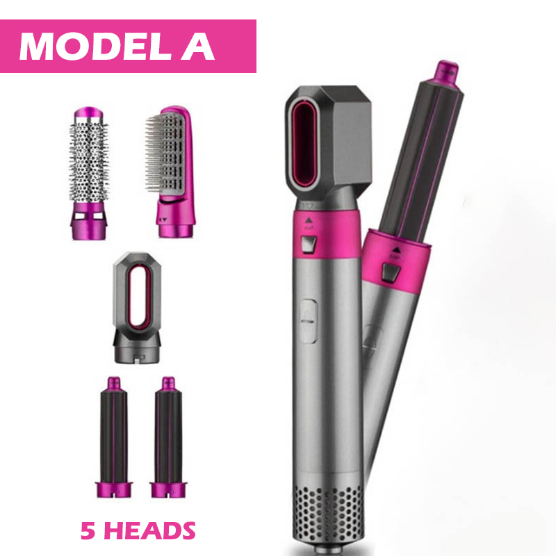 5 In 1 Air Styler Electric Hair Dryer Hair Curler Hair Styler Straightener Brush Comb Straighteners Curling Automatic Curling Ir: RED / US
