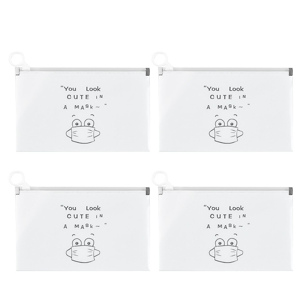 Waterproof Portable Face Masks Organizer Foldable Cleaning Bags 4pc Organizer Storage Box Home Case Protection Пыленепроницаемый: White