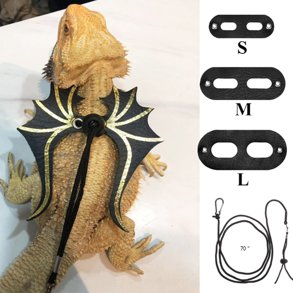 Harness Leash Bearded Dragon Harness Rope S/M/L Lizard Leash Reptile Pet Outdoor Carrying Walking Adjustable Oc14