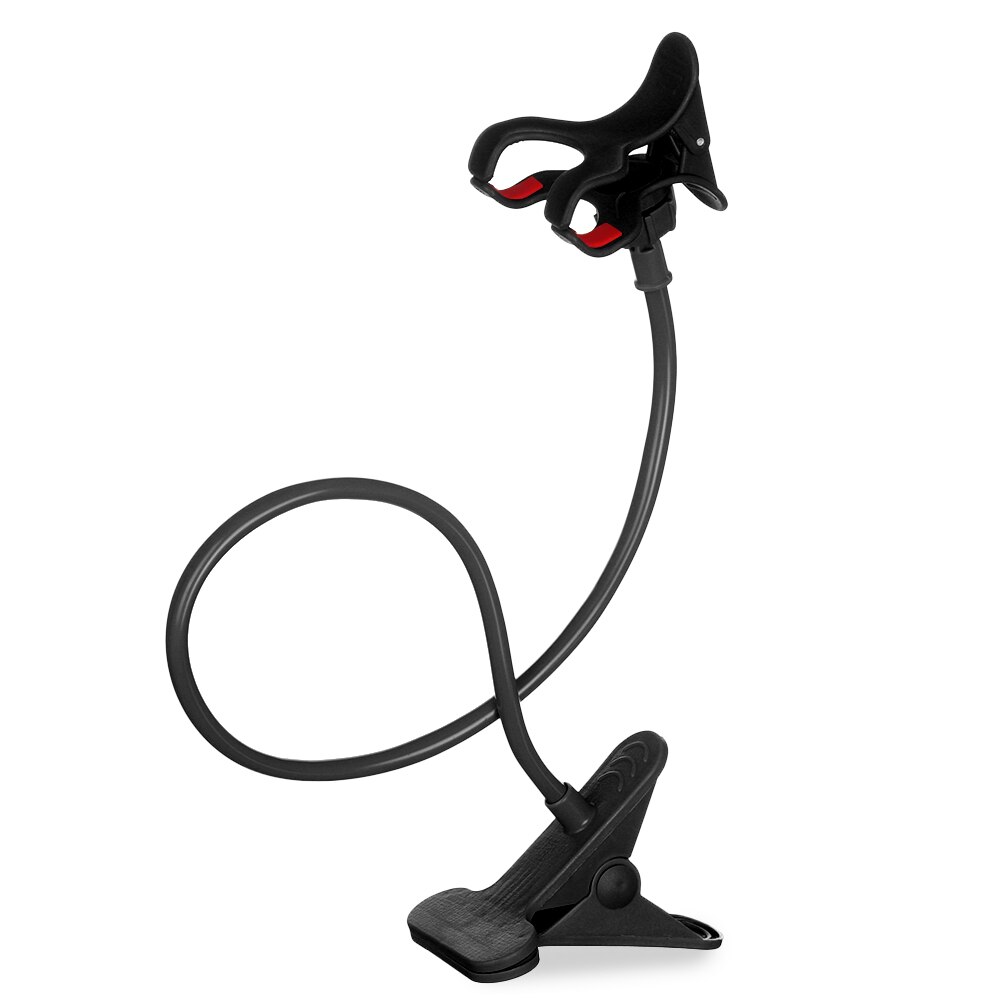 Flexible 360 Clip Mobile Cell Phone Holder Lazy Bed Desk Portable Adjustable Bracket Mount Stands Universal: Black