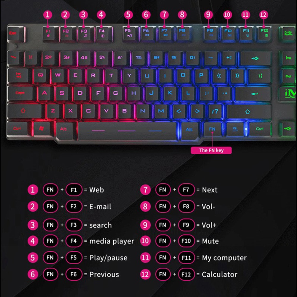 Pelimekaaninen näppäimistö sininen punainen kytkin 104 näppäin haamukuvia estävä rgb mix taustavalaistu led usb langallinen näppäimistö pelaaja tabletin työpöydälle