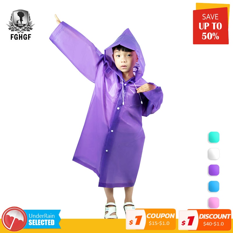 EVA Enfants Imperméable Poncho de Pluie Couverture Filles Garçons Vêtements De Pluie Imperméables À L'eau Manteaux Jetables Transparents Imperméables Enfants Manteau