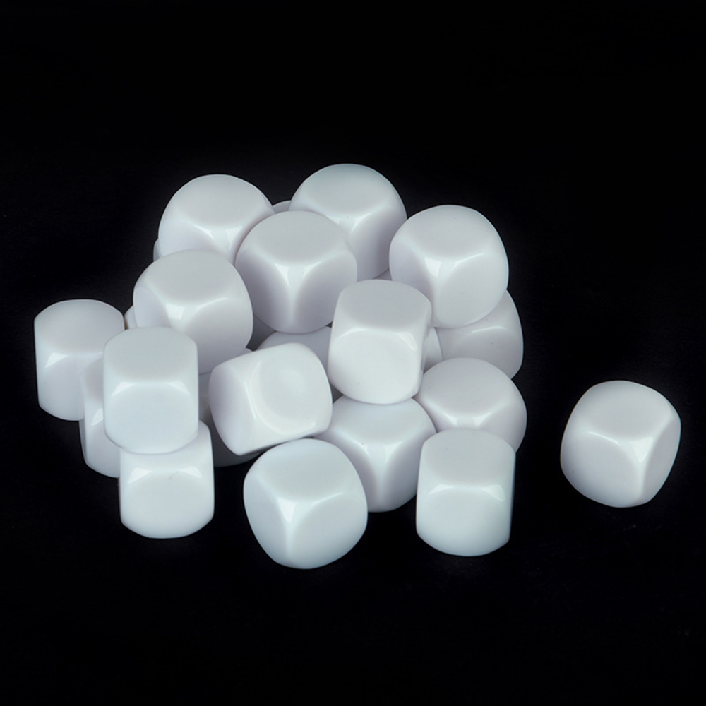 20 pz/set dadi bianchi vuoti poliedrici acrilico D6 dadi puntelli didattici accessori di gioco strumenti matematici dadi angolari arrotondati fai-da-te