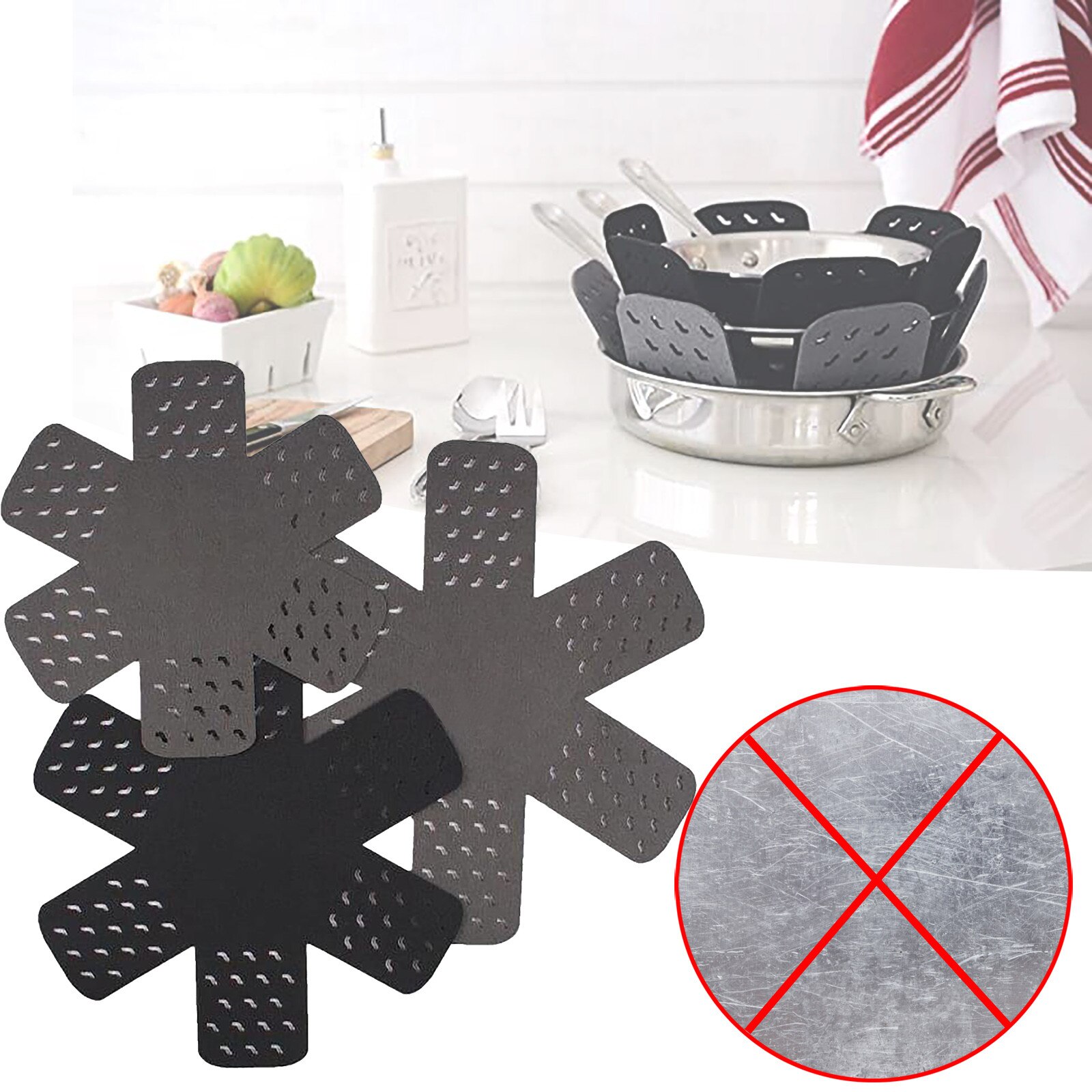 3 Stuks Niet-geweven Potten Pannen Separator Scratchproof Protectors Voor Tafel Potten En Pannen Separator Placemat Keuken Gereedschap