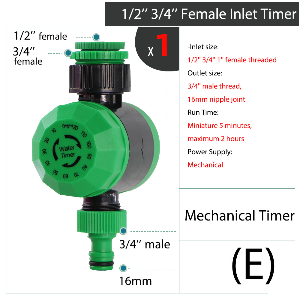 Tuin Watering Timer Elektronische Automatische Strooi Systeem Lcd Liquid Crystal Display Regen Sensor Solar Irrigatie Controller: E