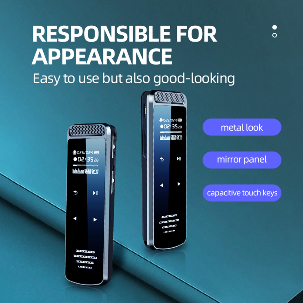 Riduzione del rumore registratore vocale digitale portatile con altoparlante dello schermo dittafono attivato registrazione Audio riduzione del rumore lettore MP3