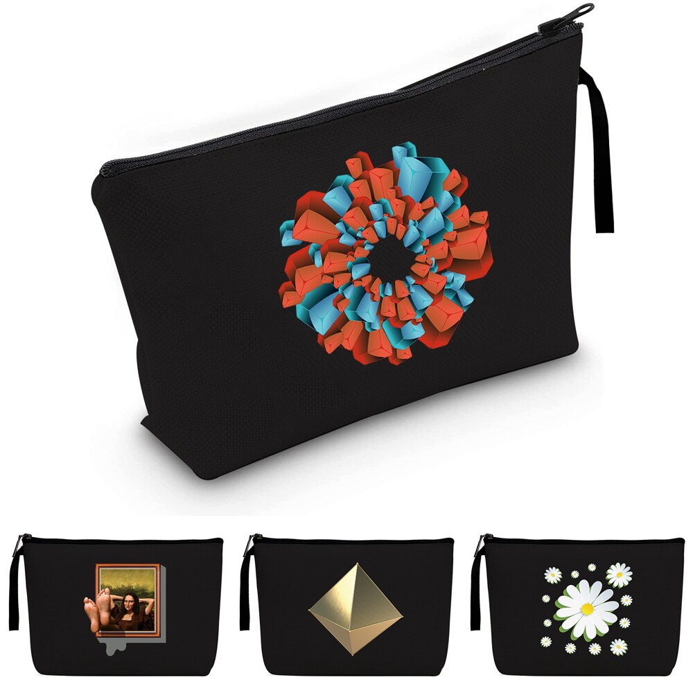 Cosmetische Tas - 3D Print Linnen - Ritsluiting - Reistoiletartikelen Organizer Pouch