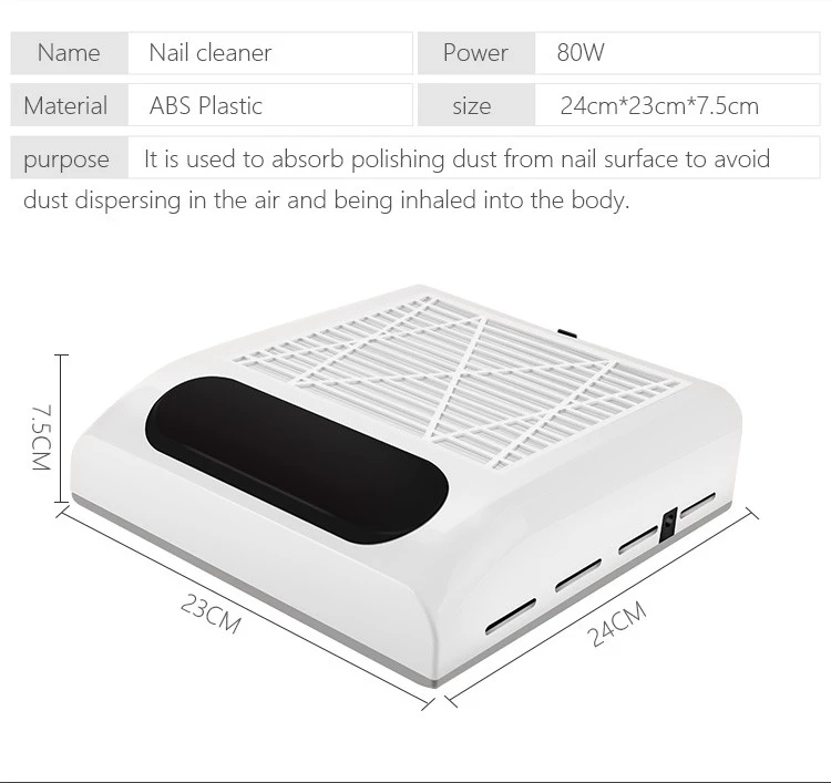 Professionele 80W Nail Zuig Dust Collector 110V/220V Nail Lamp Nail Droger Automatische Sensing 10S sneldrogende Art Gereedschap