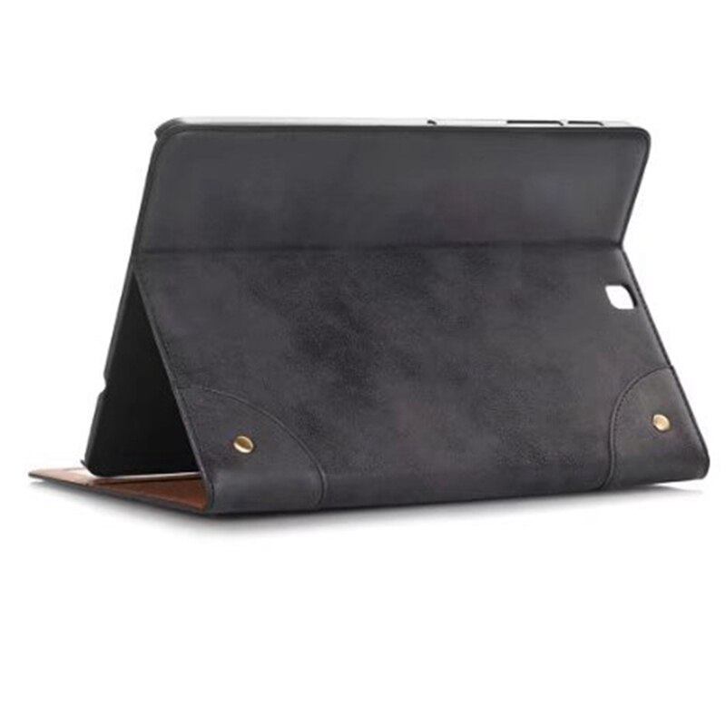 Retro Magnetic Smart PU Leather Cover for Samsung Galaxy Tab S2 T810 T813 T815 T819 9.7" Tablet Funda Case+Screen Protector+Pen: Black