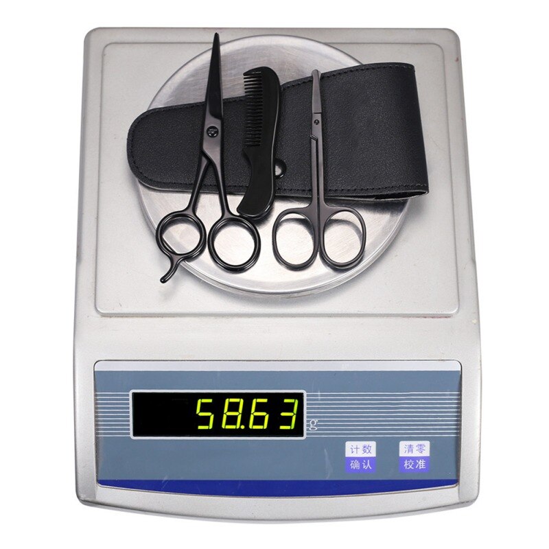 3Pcs Baard Mannen Snor Kam Trimmen Grooming Schaar Kit Schaar Set Kit Voor Mannen Zorg
