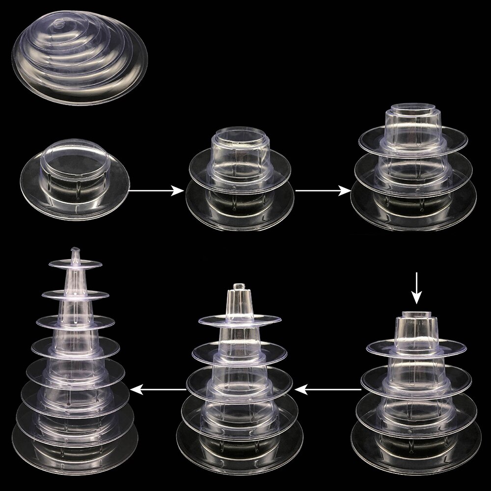 6 Tiers Round Macaron Tower Cake Stand Macaron Display Rack Wedding Birthday Party Cake Decorating Tools