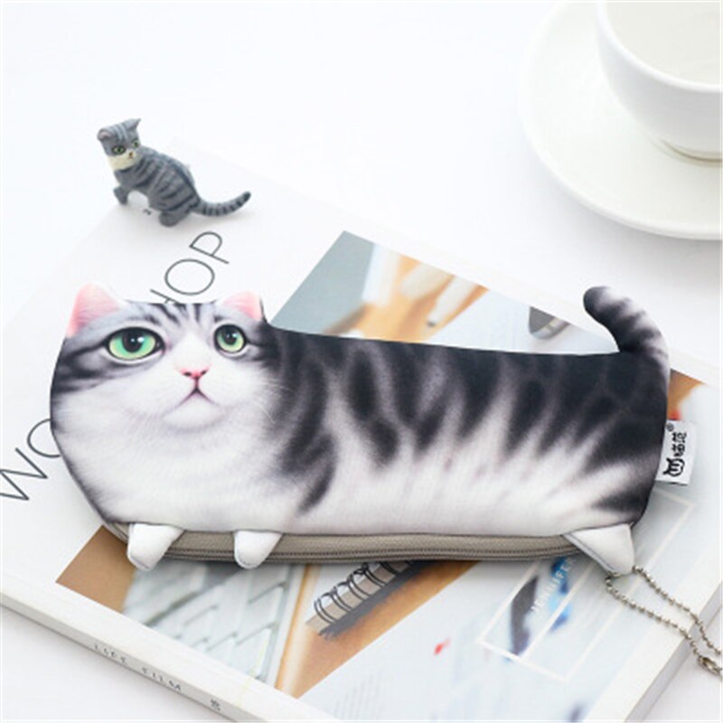 Sac à stylos grande capacité mignon, boîte de papeterie, Kawaii, fournitures scolaires, chat porte-crayon