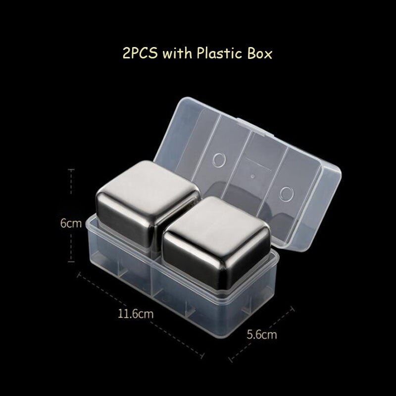 304 Stainless Steel Ice Cubes Reusable Metal Chilling Stones With Whisky Keep Cold for Bar KTV: B