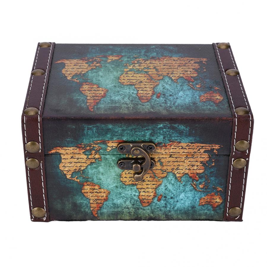 Retro European Storage Box Acrylic Wood British Style Jewelry Storage Box Home Antique Decorations Box