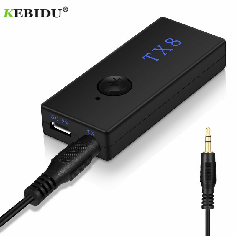 Draadloze Adapter Bluetooth 3.0 Zender & Ontvanger TX8 3.5mm Audio Adapter TV Zender voor TV PC Laptop MP3/ MP4
