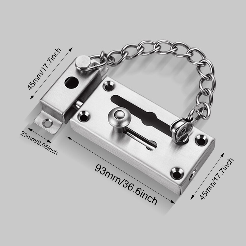 Anti Theft Stainless Steel Home Slide Bolt Latch Garage Durable Door Chain Lock Safety Barn Gate Modern Easy Install Heavy Duty