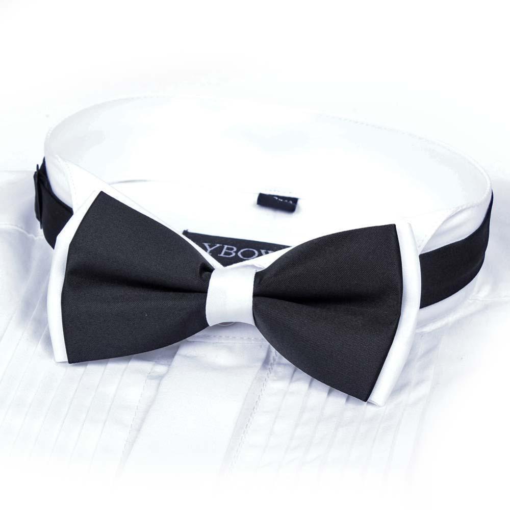 Men's Tie Solid Satin Classic Bow Tie Pre Tied Wedding Bow Neckwear Necktie