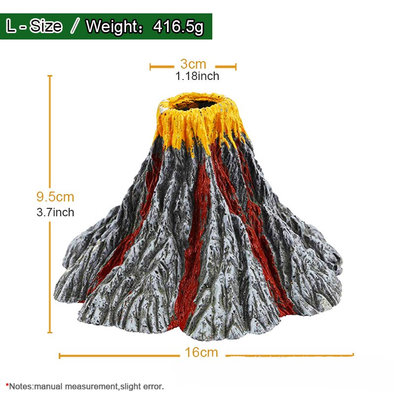 Aquarium Volcano with Air Bubbler, Realistic Fish Tank Volcano Ornaments Bubble Maker, Great Addition to Fish Tank Aquarium: K
