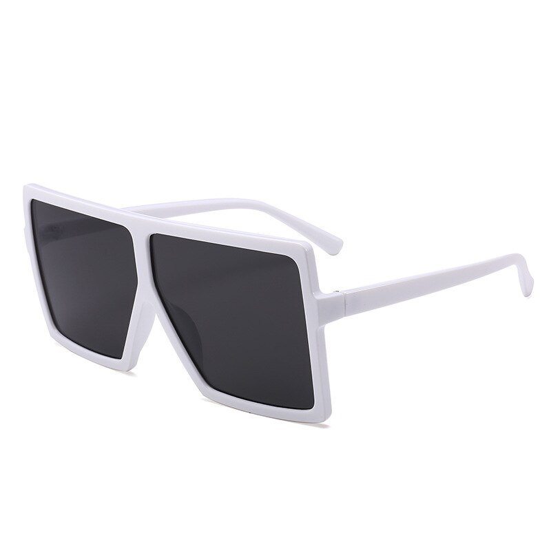 Kørebriller kvinde mand overdimensioneret firkantet luksus farve solbriller vintage luksus stor ramme briller  uv400 driver beskyttelsesbriller: Hvid ramme sort