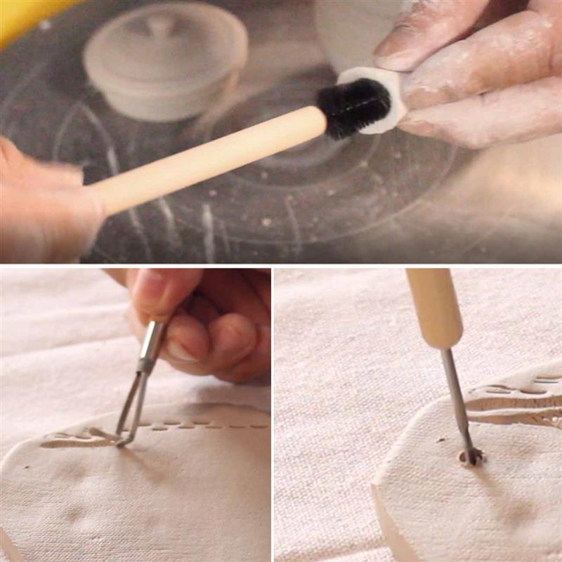 11 Pcs Arts Crafts Clay Sculpting Tools Set Modeling Carving Tool kit Pottery & Ceramics Wooden Handle Modeling Clay Tools