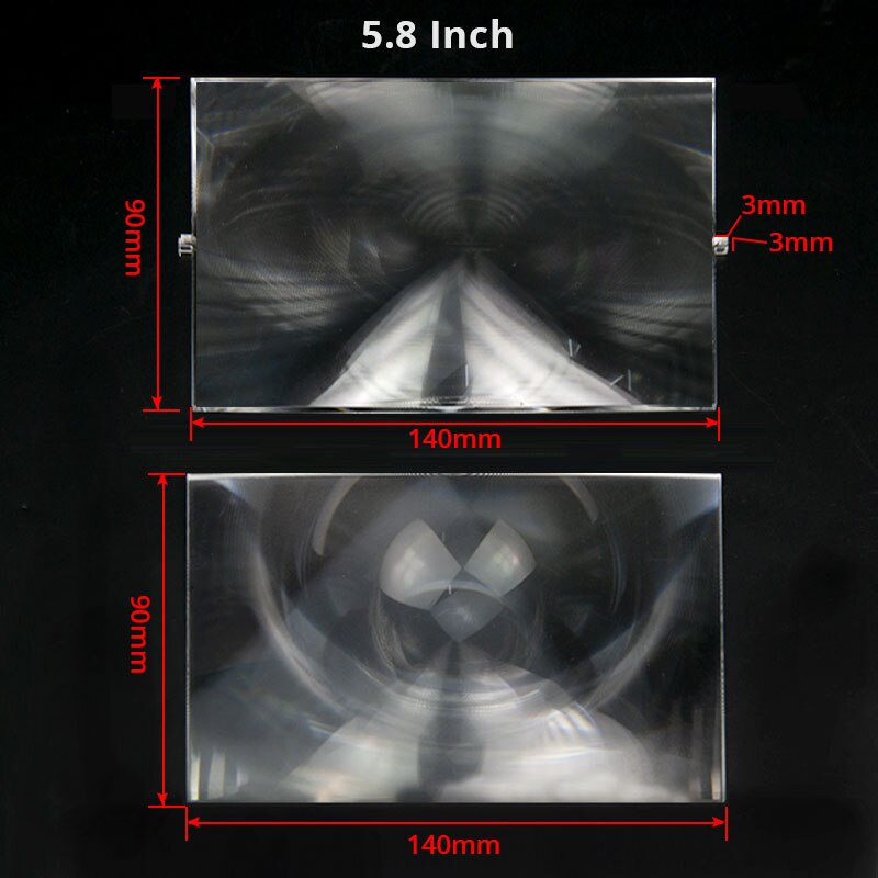 3,5 zoll ~ 7 Zoll DIY Telefon Projektor Fresnel-linse Optische PMMA Gewinde Kondensieren Linsen Mit Schwerpunkt Lentes: 5.8Zoll mit Ohren