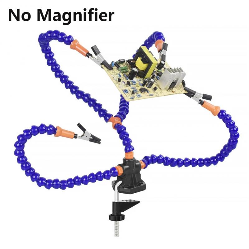 Welding Desk Clip PCB Soldering Holder 3X Magnifier With LED Light Welding Helping Hand Flexible Arm Soldering Hand Tool Clamp: 03