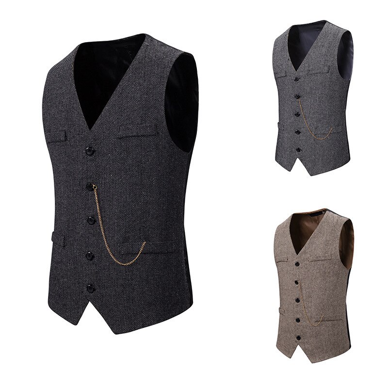 Miamoom Heren Mouwloos Pak Vest Smart Casual Enkele Breasted Vest Voor Mannen Pak Vest