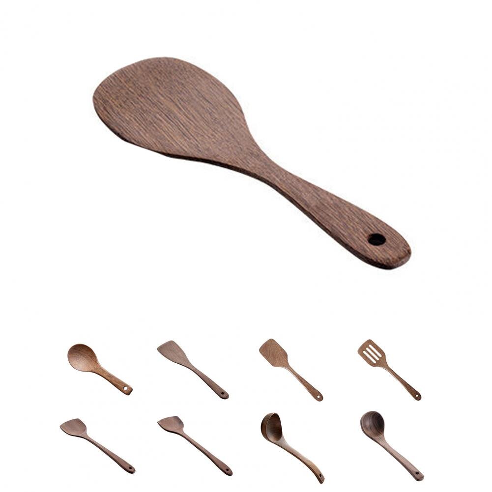Long Handle Ergonomic Rice Spoon Wood Practical Fine Texture Rice Scoop for Home кухонная утварь новинки ложка деревянная ложка