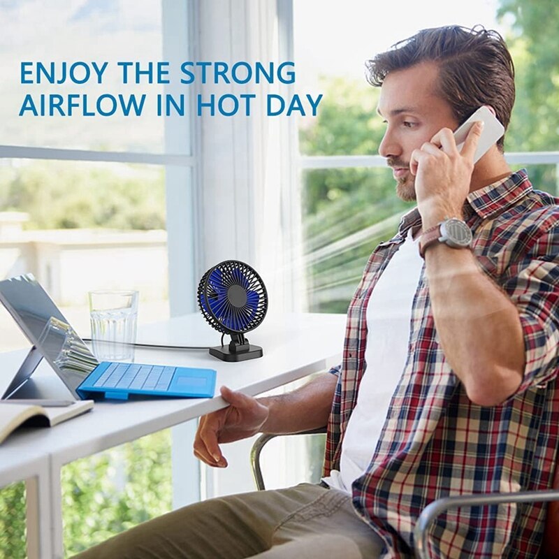 OPOLAR Portable Fan USB Desk Fan Small Mini Quiet Desktop Fan For Office Home Bedroom,3 Speeds Powerful Airflow, Whisper Quiet
