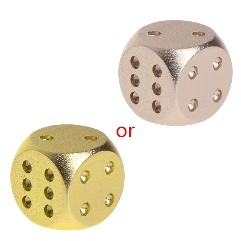 Diques alumínio poliédrica metal sólido clube barra de dados jogando jogo ferramenta 16x16x16mm q22f