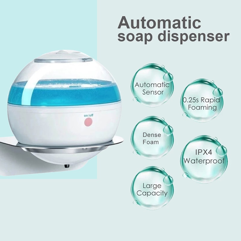 Automatic Soap Dispenser 500ML Machine Automatic Sanitizer Machine Spherical Pump Wall-mounted Touchless Handsfree Liquid