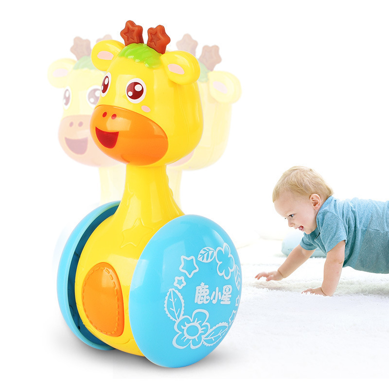 Baby rangler musik legetøj mobiler giraf tumbler småbørns legetøj til børn børn tegnefilm musikalsk klokke klapvogn