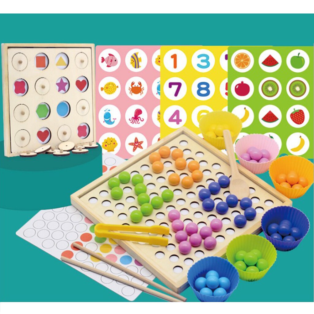 Memory Matching Toy, Hands Brain Training Clip Beads Game Two In One Toy