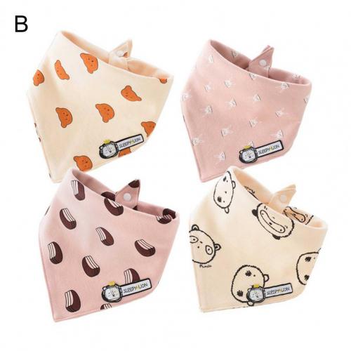 4 Teile/satz Lätzchen rülpsen Tücher Baby Jungen Mädchen Schal Speichel Dreieckigen Doppel-geschichtet Baumwolle Lätzchen freundlicher Zubehör setzt für Baby: B