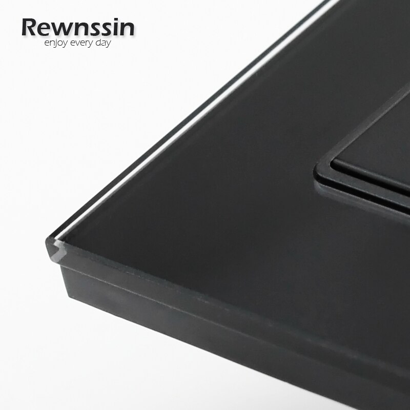 Black Crystal Glass Panel Power Socket EU Standard Electrical Appliances Plug Socket Singel/Double/Triple/Quadruple Wall Socket