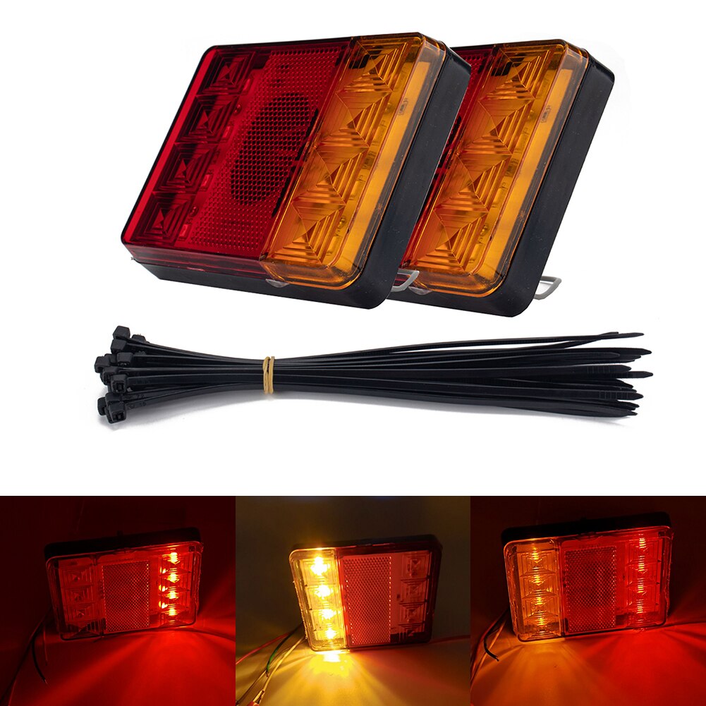 8 LED Taillight Rear Indicator Light Brake Stop Lamp for Boat Truck Trailer Waterproof Taillight Truck Light 2pcs
