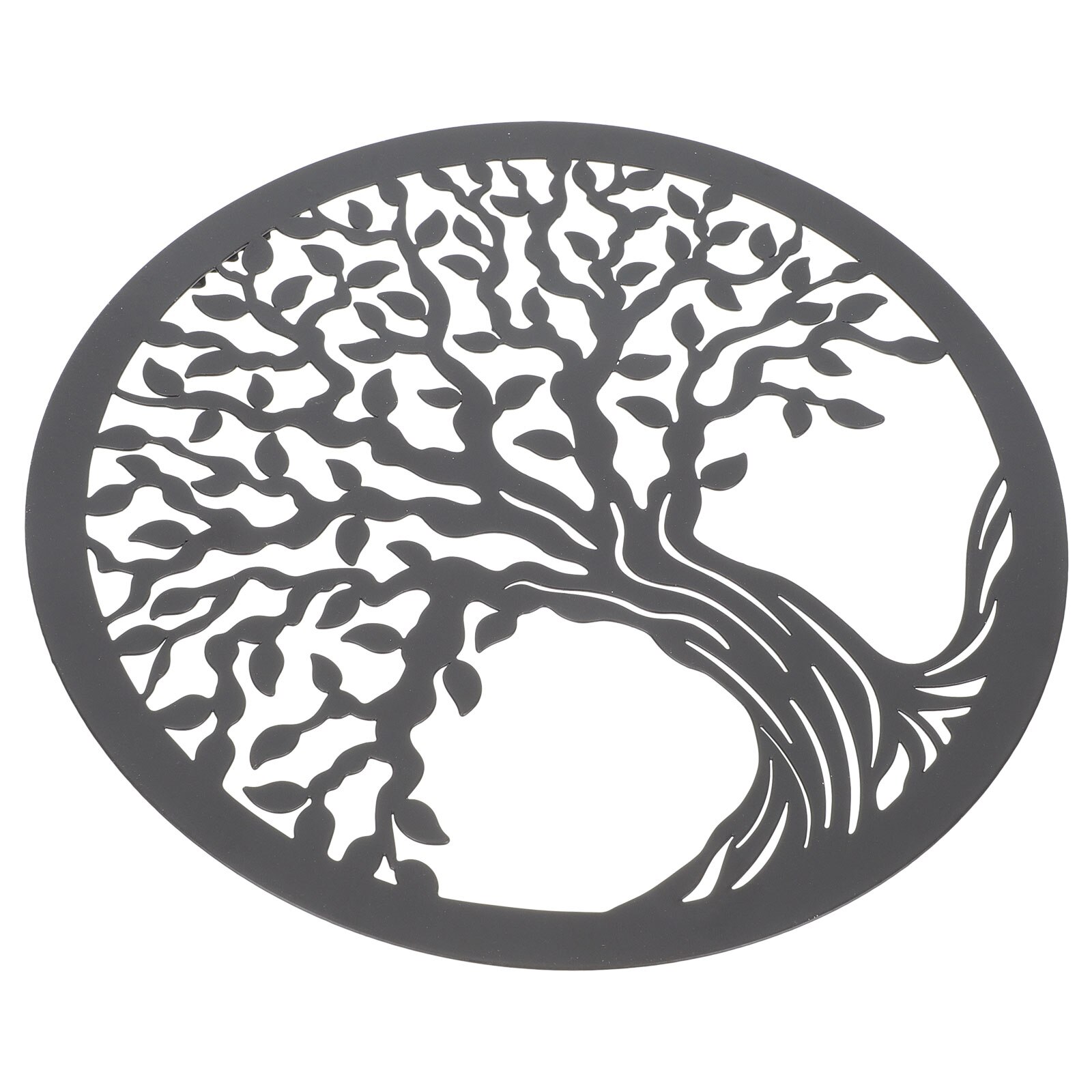 Outdoor Garden Wall Decor Circular Wall Ornament Plant Silhouette Wall Art Craft: Assorted Color