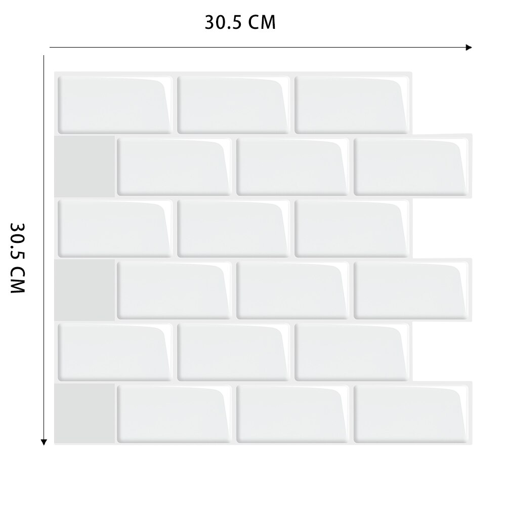 Selvklæbende mosaik køkken backsplash badeværelse skræl og stick vægdekoration klistermærke fliser vandtætte  - 1 ark: Msow -w51