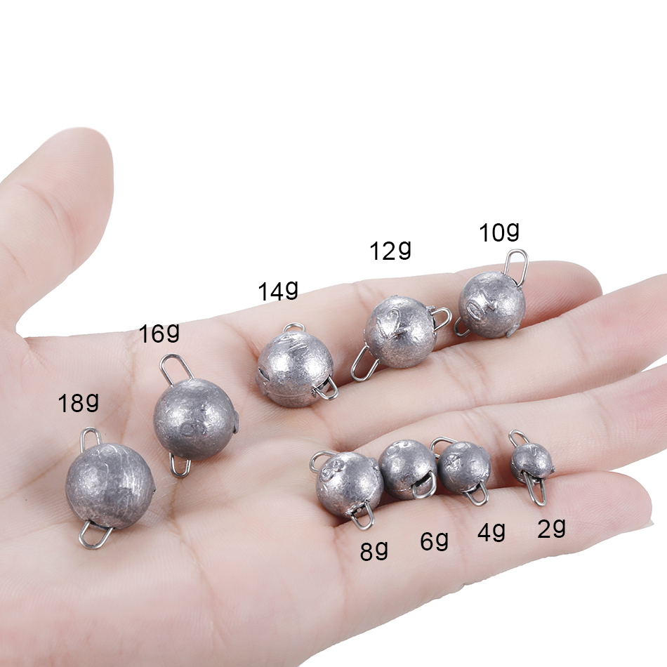 10Stck Platinen Angeln Jig Kopf Kugel Haken Verschärft 2g 4g 6g 8g 10g 12g 14g 16g 18g Tiefe Wasser Weicher Köder Köder Angelgerät