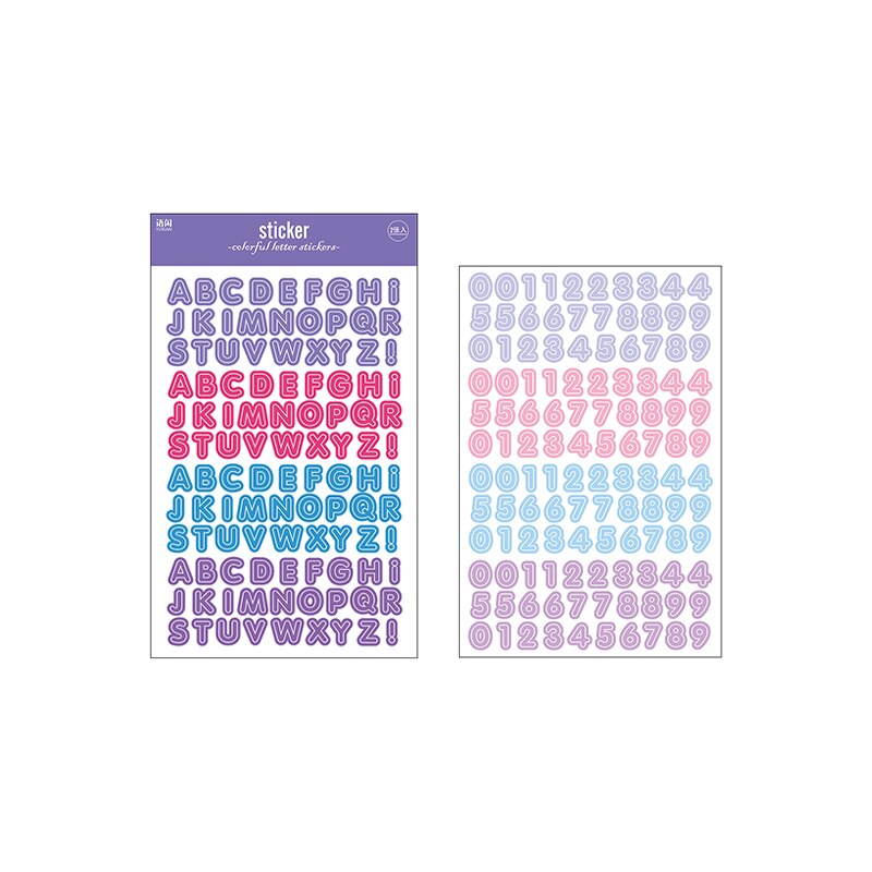 2Sheets Cute Color Letter Stickers Ribbon Alphabet Sticker Kawaii Scrapbooking Photo Album Planner Decoration Korean Stationery: 5