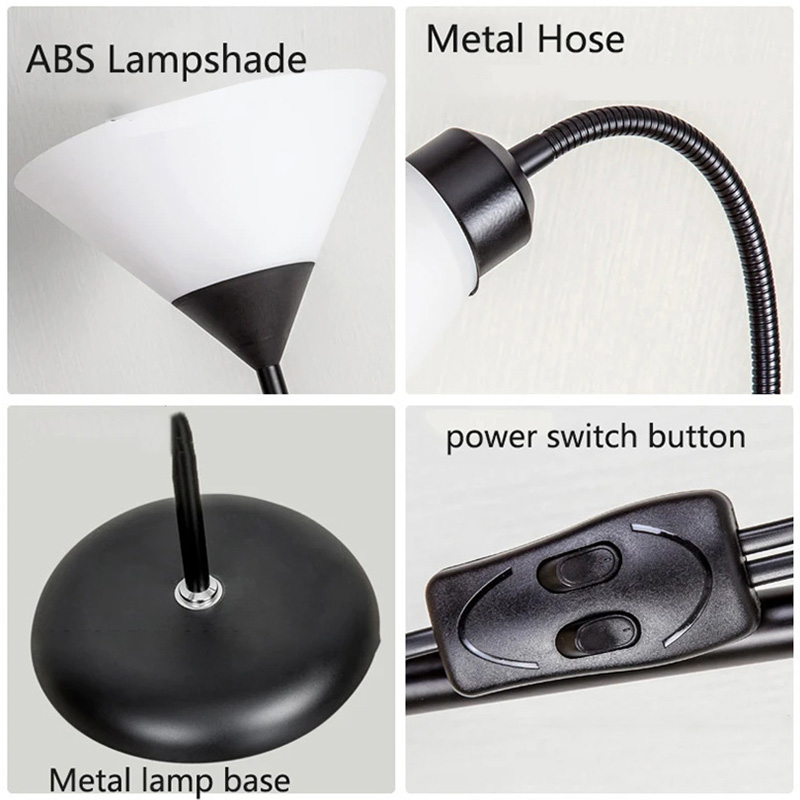 220v moderne indendørs gulvlamper  e27 skruer ind arbejdsværelse soveværelse stue belysning trykknap enkel led dekorativ lampe