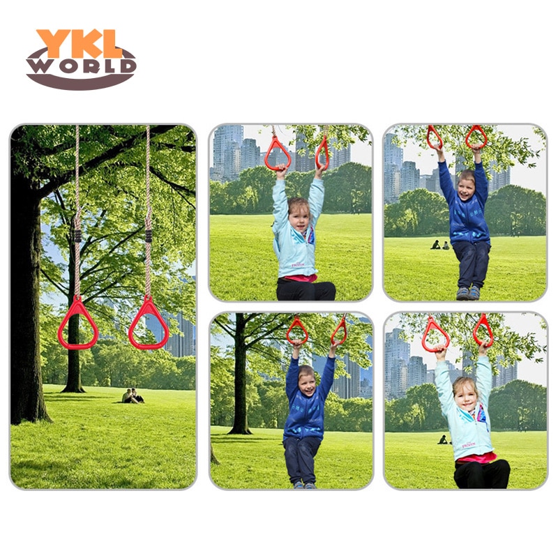 Børn legeplads flyvende gym ringe sving flyvende pull up ring sport udendørs indendørs swing spil til børn  (s8