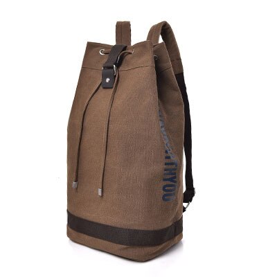 Canvas Rugzak Mannen Grote Capaciteit Laptop Rugzak mannen Reistassen Emmer Rugzak Boekentas Sport Bagpack Grote Verpakking Cubes: small coffee