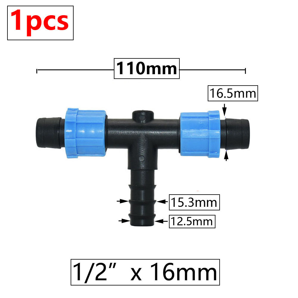 16mm Drip Tape Hose Connectors Tap Straight Tee Elbow End Plug Greenhouse Farm Garden Water Connector Drip Irrigation System: Navy Blue